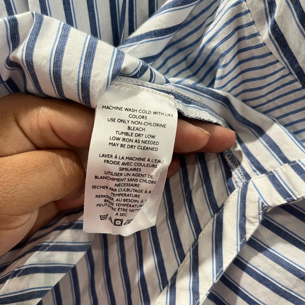 New Maeve by Anthropologie Stripped Cotton Cut Out Top Large - Picture 10 of 12